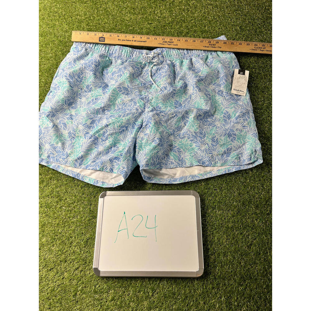 Goodfellow‎ & Co Men's XXL Blue Leaf Print Swim Trunks
